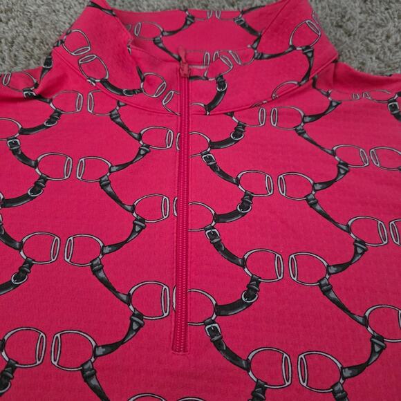 IBKUL Sz S Pink UPF 50+ IceFil Mock Neck Golf Tennis Pickleball Long Sleeve Top - Picture 4 of 8
